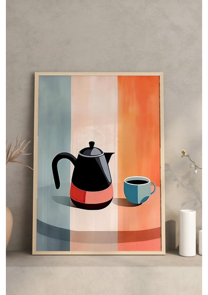 ☕ Renkli Kahve Temalı 3'lü Çerçeveli Tablo Seti – Mdf Uv Baskı (23X32 / 32X42 / 42X62 Cm) CRVS1009 23 x 32 modelleri