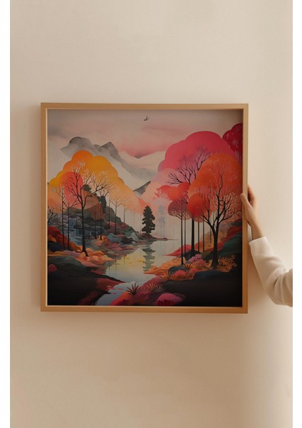 Ahşap Çerçeveli Mdf Kare Tek Tablo (Kendi Tablo Setinizi Oluşturacağınız Liste) TX1018 23 x 23 fırsatları