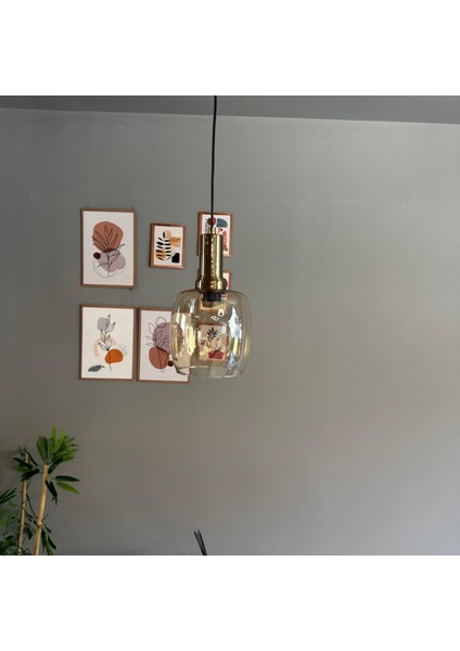 Pearl Cam Bal Rengi Tekli Avize Eskitme Fener Başlık Retro Sarkıt Lamba Salon Aydınlatma indirimleri