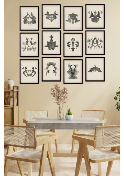Dekorize Mdf Tablo Seti 12 Parça - Salon Oturma Odası Için Duvar Dekoru Çerçeve Görünümlü Onk 1037 13 x 17 fiyatları