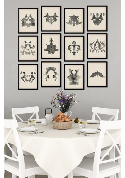Dekorize Mdf Tablo Seti 12 Parça - Salon Oturma Odası Için Duvar Dekoru Çerçeve Görünümlü Onk 1037 13 x 17 fırsatları