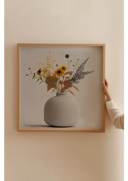 Ahşap Çerçeveli Mdf Kare Tek Tablo (Kendi Tablo Setinizi Oluşturacağınız Liste) 23 x 23 Çerçeveli TX1203 fırsatları