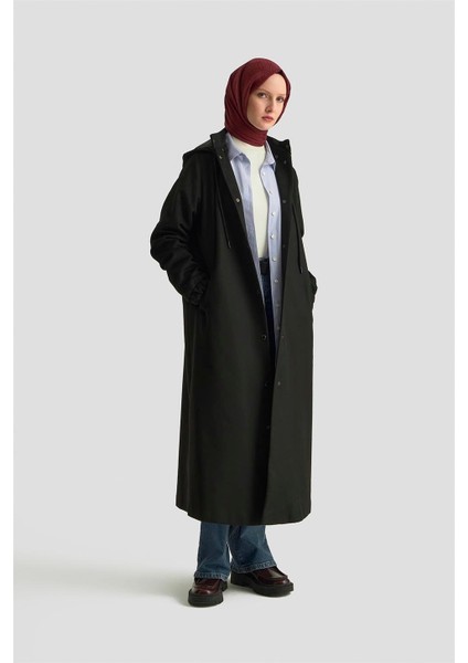 Kapüşonlu Manto 25K8111 Siyah fiyatları