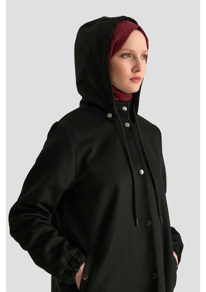 Kapüşonlu Manto 25K8111 Siyah fırsatları