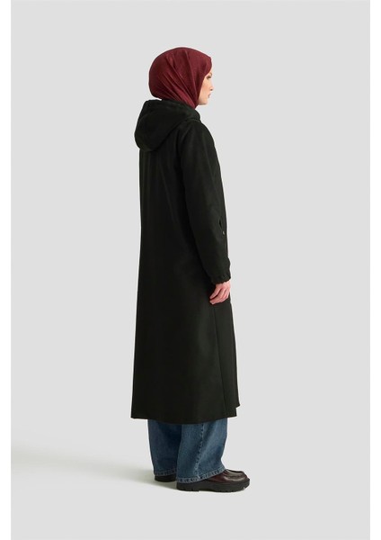 Kapüşonlu Manto 25K8111 Siyah indirimleri