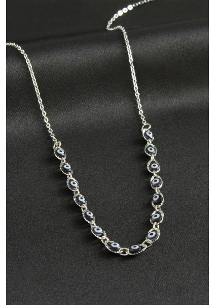 Zengezur Nazarlı Mineli Kolye-Siyah