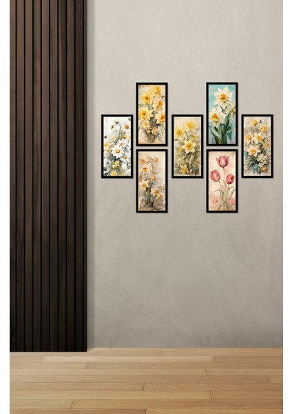 Modern Style Dekorize Mdf 7 Parça Çerçeve Görünümlü Tablo Set 10208 10 x 20