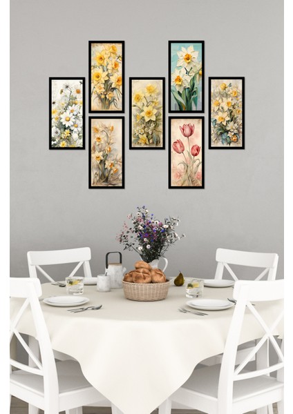 Modern Style Dekorize Mdf 7 Parça Çerçeve Görünümlü Tablo Set 10208 10 x 20 modelleri