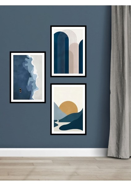 Dekorize Mdf Tablo Seti 3 Parça 3 mm - Soyut Salon Oturma Yatak Odası Için Duvar Dekoru 13 x 17