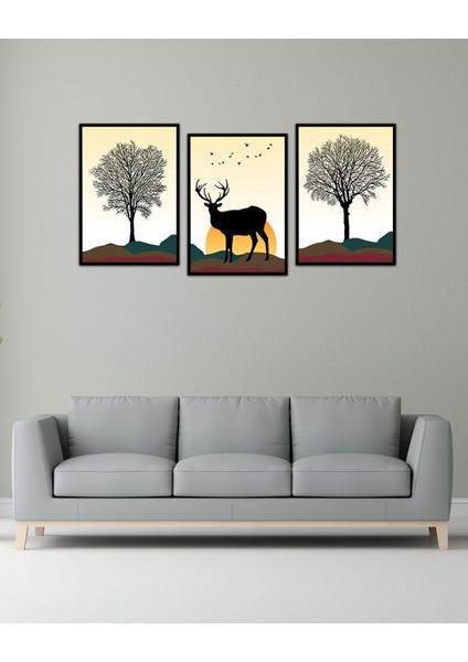 Dekorize Mdf Tablo Seti 3 Parça 3 mm - Salon Oturma Odası Için Duvar Dekoru 3059 13 x 17 fiyatları