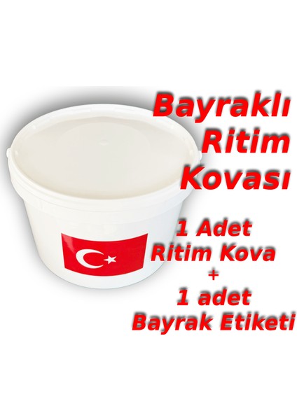 Okul Ritim Kovası ve Bayrak Etiketi Bayraklı Gösteri Kovası