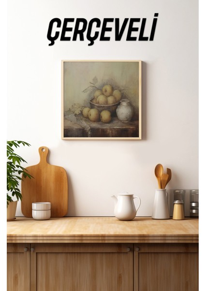 Ahşap Çerçeveli Mdf Kare Tek Tablo (Kendi Tablo Setinizi Oluşturacağınız Liste) MUTFAK04 23 x 23 Çerçeveli TX1108