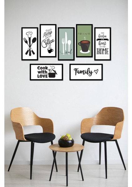Modern Style Mutfak Model Dekorize Mdf 7 Parça Çerçeve Görünümlü Tablo Set 10205 10 x 20 fiyatları
