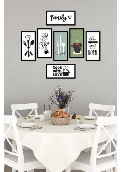 Modern Style Mutfak Model Dekorize Mdf 7 Parça Çerçeve Görünümlü Tablo Set 10205 10 x 20 modelleri