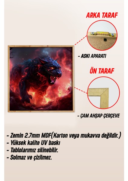 Ahşap Çerçeveli Mdf Kare Tek Tablo (Kendi Tablo Setinizi Oluşturacağınız Liste) Doğa 23 x 23 Çerçeveli TX1127