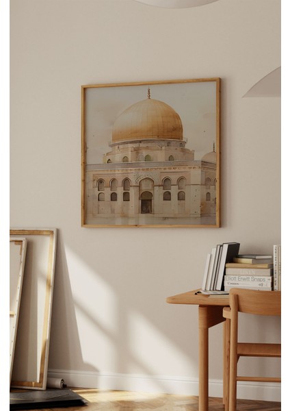 Ahşap Çerçeveli Mdf Kare Tek Tablo (Kendi Tablo Setinizi Oluşturacağınız Liste) Islami 23 x 23 Çerçeveli TX1052 fiyatları
