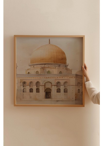 Ahşap Çerçeveli Mdf Kare Tek Tablo (Kendi Tablo Setinizi Oluşturacağınız Liste) Islami 23 x 23 Çerçeveli TX1052 fırsatları