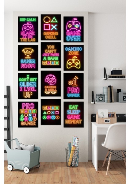Dekorize Mdf Tablo Seti 12 Parça 3 mm - Gamer Oyuncu Pc Duvar Dekoru GM001 13 x 17 fiyatları