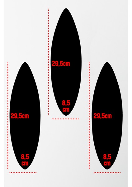 Dekorize Mdf Tablo Seti 3 Parça 3 Mm-Sörf Tahtası Şekilli Çerçeve Görünümlü Odası Duvar Dekoru SRF02 28 x 6 modelleri