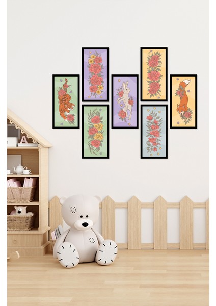 Modern Style Dekorize Mdf 7 Parça Çerçeve Görünümlü Tablo Set 10209 10 x 20