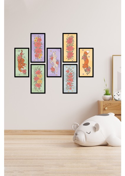Modern Style Dekorize Mdf 7 Parça Çerçeve Görünümlü Tablo Set 10209 10 x 20 modelleri