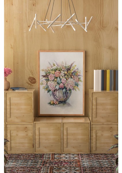 Ahşap Çerçeveli Mdf Tek Tablo Çiçek Dekoru Tablo (Kendi Tablo Setinizi Oluşturacağınız Liste) 23 x 32 Çerçeveli 1073