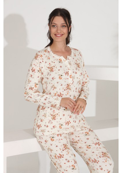 %100 Pamuk Uzun Kol Kadın Pijama Takımı 98288 fırsatları