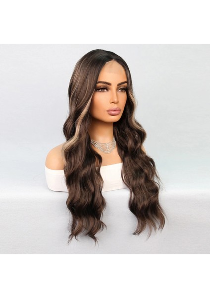 Koyu Kumral Balköpüğü Işıltılı Tül Peruk modelleri