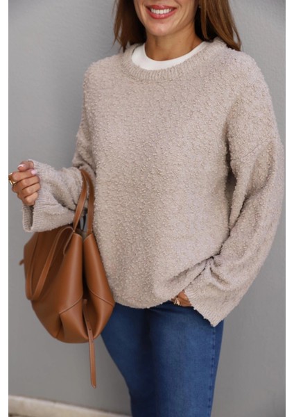 Bej Oversize Kazak fiyatları