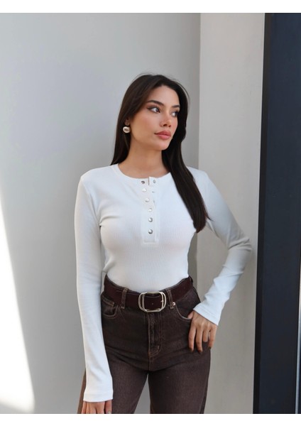 Fitil Desen Çıtçıtlı Bluz fırsatları