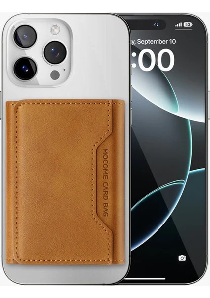 Dıgıtra Magsafe Manyetik Cüzdan - Kahverengi - iPhone 14/15/16/17 Uyumlu