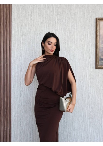Tek Omuz Drapeli Uzun Elbise fiyatları