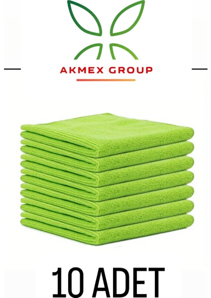Mikrofiber Temizlik Bezi 10'lu 40X40 Mutfak Yer Banyo Temizleme Bezi Havlu Bez Yeşil Renk