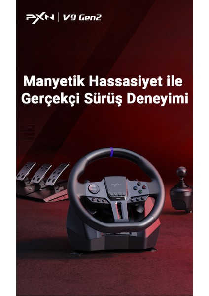 V9 Gen2 Oyun Direksiyon Seti Pc/ps3-4/ Xbox S-X Yarış Direksiyonu