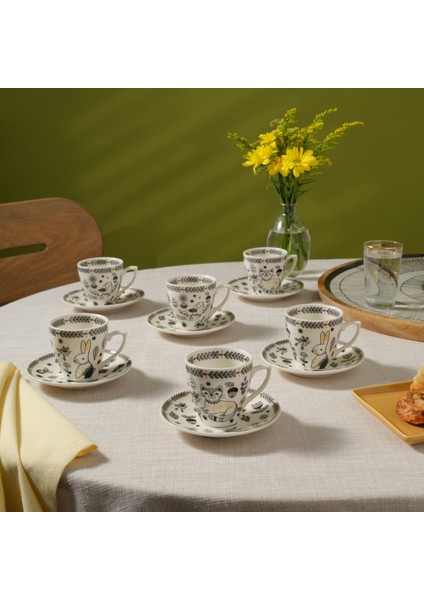 Animal Garden 6 Kişilik Kahve Fincan Takımı 90 ml