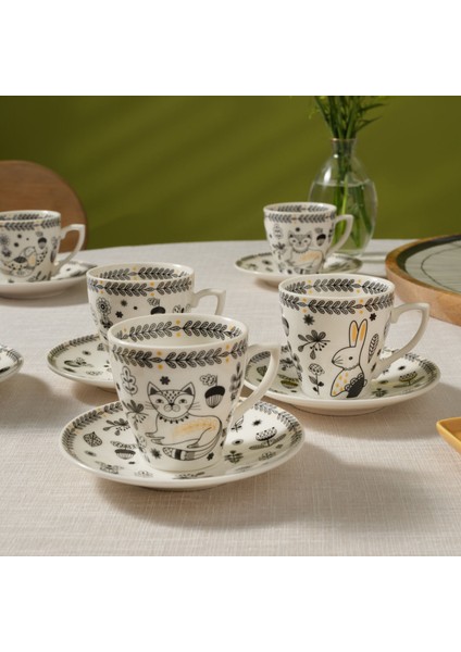 Animal Garden 6 Kişilik Kahve Fincan Takımı 90 ml fiyatları
