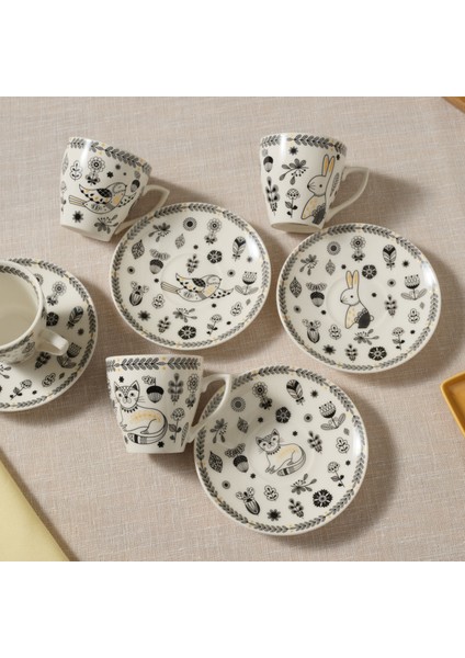 Animal Garden 6 Kişilik Kahve Fincan Takımı 90 ml modelleri