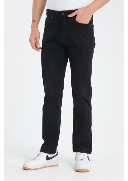 Düz Kesim Erkek Kot Pantolon - Esnek Kumaş, Normal Kalıp Jean (%98 Pamuk)