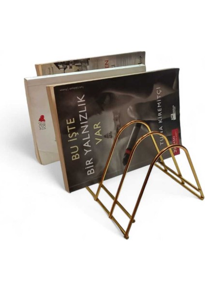 6 Bölmeli Metal Masaüstü Ayaklı Kitaplık