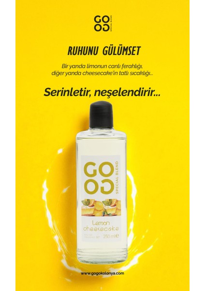 Gogo Lemon Cheesecake Kolonya 250ML Cam Şişe - 15 Adet fırsatları