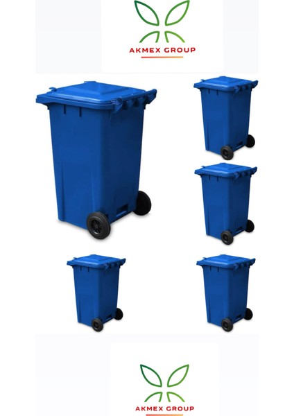 5 Adet Tüm Renkler Plastik Çöp Konteyneri Çöp Kovası 240 Lt Isıya Karşı Dayanıklı