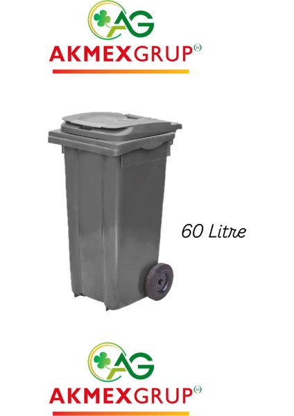 Akmex Plastik Çöp Konteyneri 60 Litre Konteyner - A Isıya Karşı Dayanıklı Malzeme