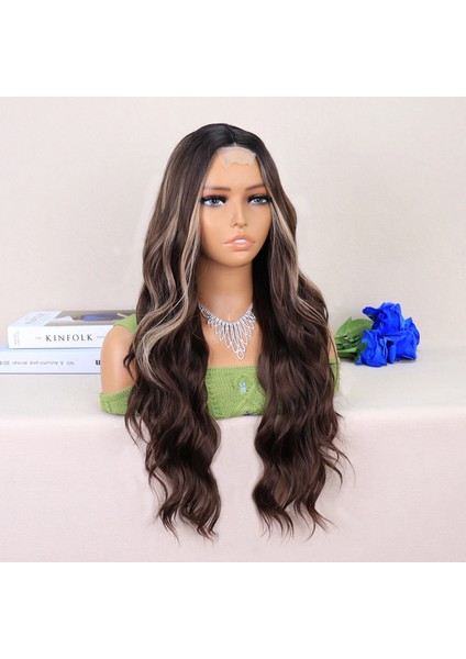 Kumral Balköpüğü Işıltılı Dalgalı Uzun Tül Peruk fiyatları