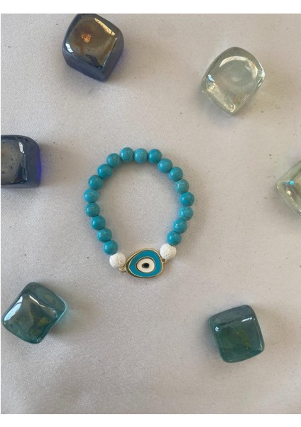 Nazar Boncuk Figürlü Doğaltaş Bileklik modelleri