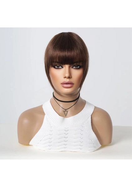 Yoğun Gerçek Saç Perçem - Kahverengi