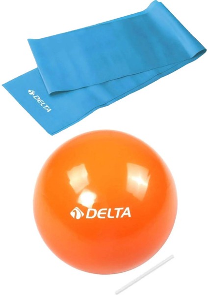 20 cm Mini Pilates Topu ve Pilates Bandı Seti 120 x 15 cm Direnç Plates Bandı
