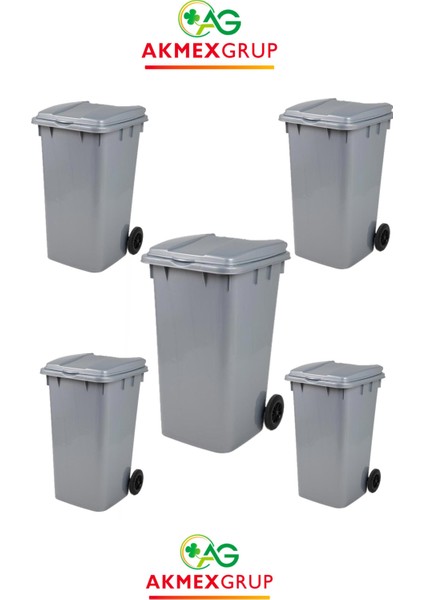5 Adet Tüm Renkler Plastik Çöp Konteyneri Çöp Kovası 240 Lt Isıya Karşı Dayanıklı
