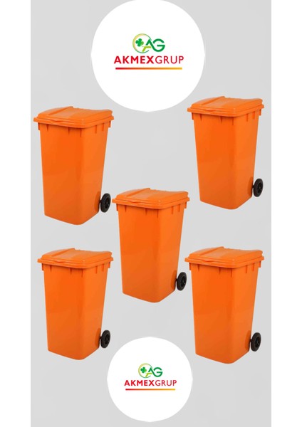 5 Adet Tüm Renkler Plastik Çöp Konteyneri Çöp Kovası 240 Lt Isıya Karşı Dayanıklı