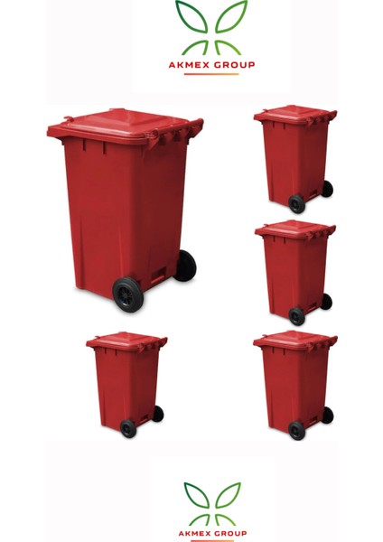 5 Adet Tüm Renkler Plastik Çöp Konteyneri Çöp Kovası 240 Lt Isıya Karşı Dayanıklı