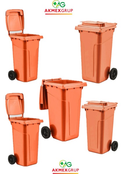 5 Adet Tüm Renkler Plastik Çöp Konteyneri Çöp Kovası 240 Lt Isıya Karşı Dayanıklı